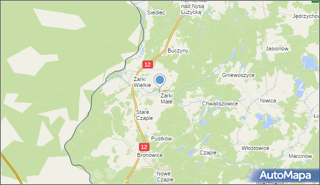 mapa Żarki Małe, Żarki Małe na mapie Targeo